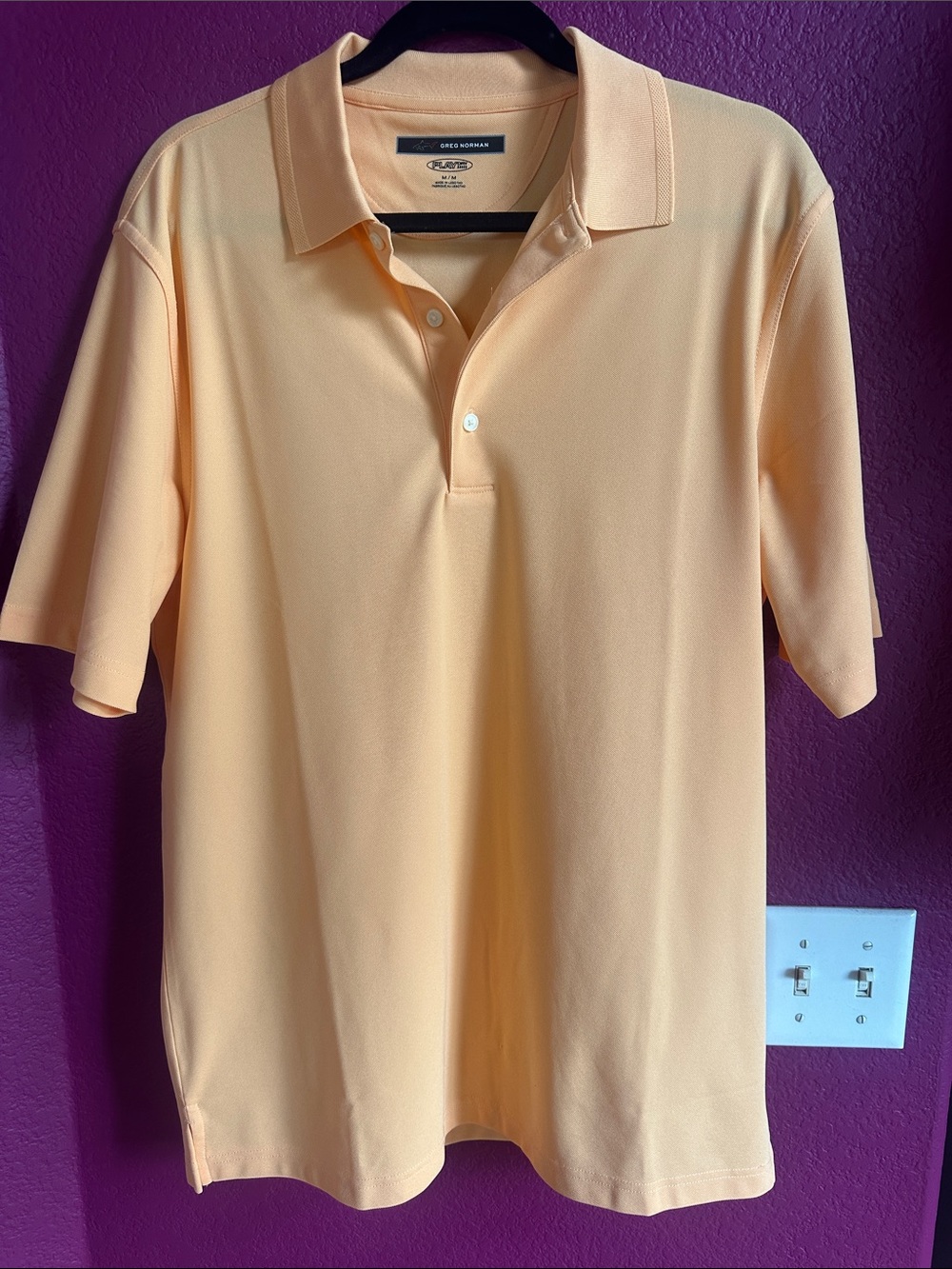 Greg Norman Collection Men's Light Peach Polo Shirt